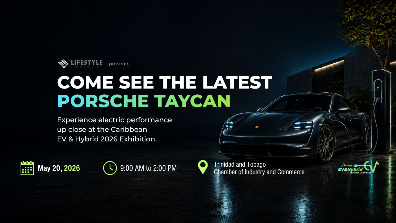 Come See The Latest Porsche Taycan — Caribbean EV & Hybrid 2026 Exhibition (Lifestyle Motors)